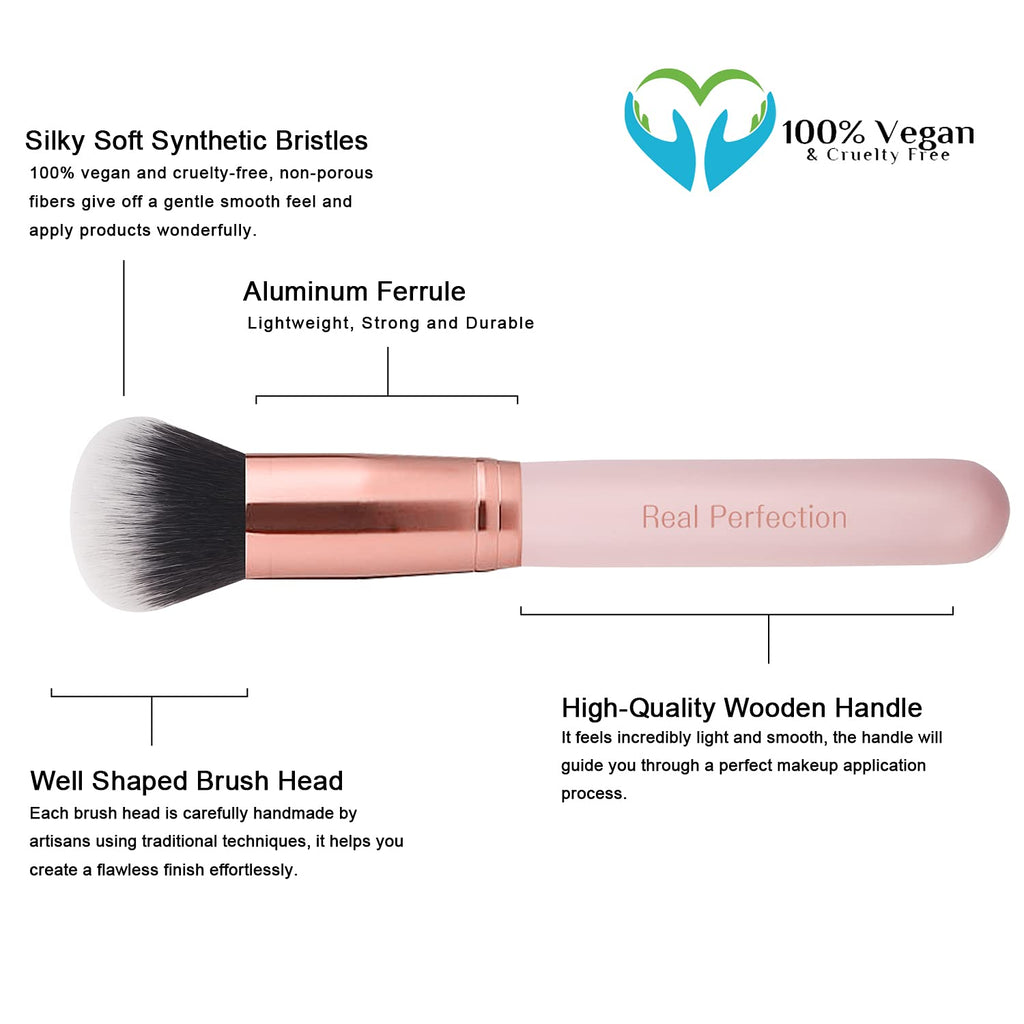 16Pcs Makeup Brushes Set with 1 Eyebrow Razor Premium Synthetic Foundation Brushes