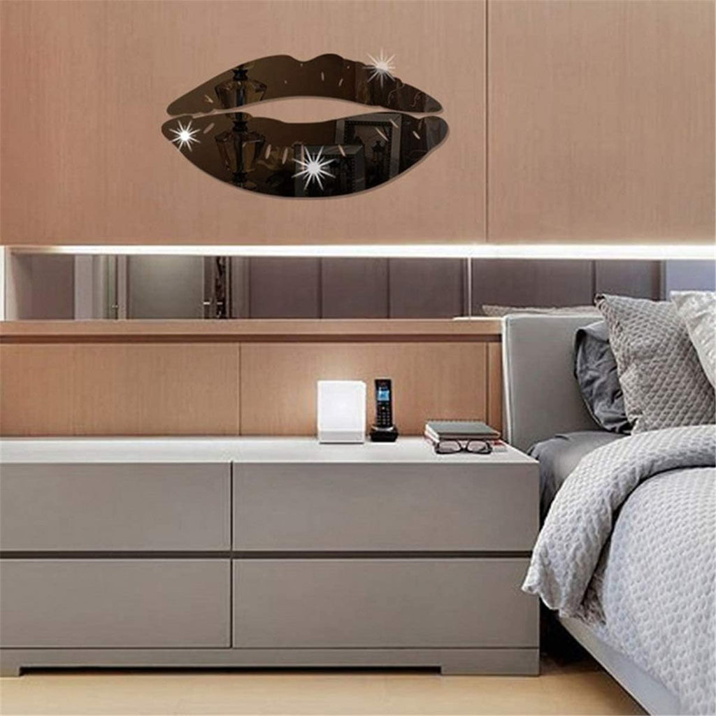 4Pcs DIY Modern 3D Kiss Lip Mirror Wall Sticker