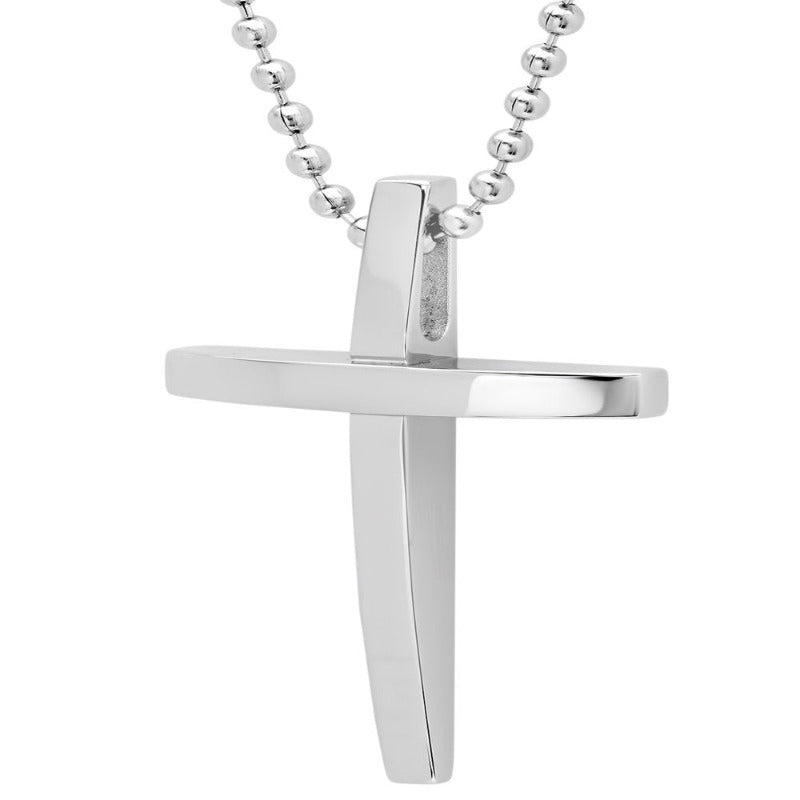 Men's Stainless Steel Cross Pendant Necklace Chain