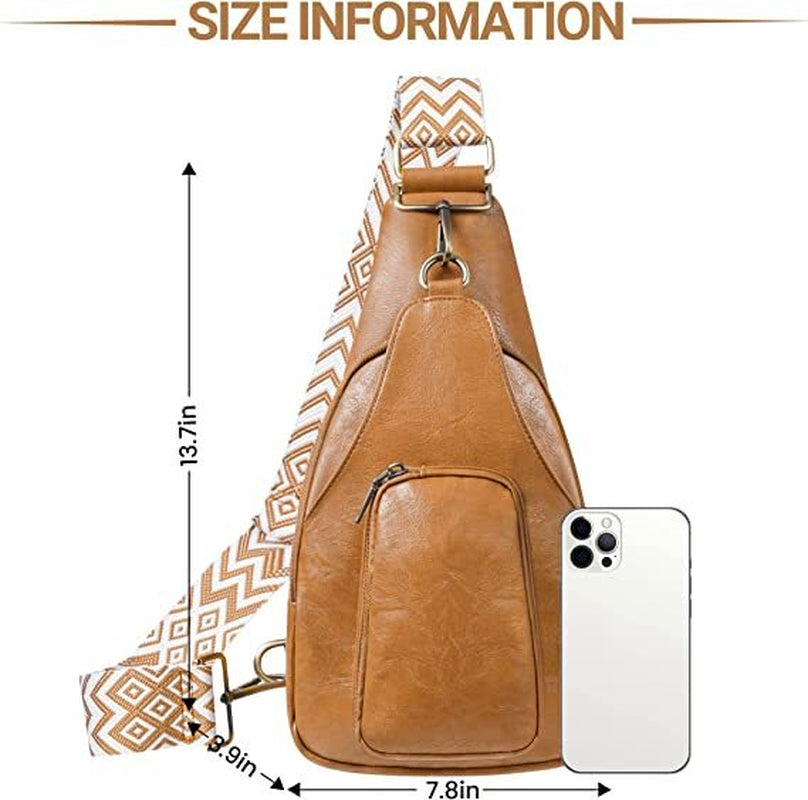 Sling Bag for Women PU Leather Sling Bag Small Crossbody Sling Backpack Multipurpose Chest Bag for Women Cycling