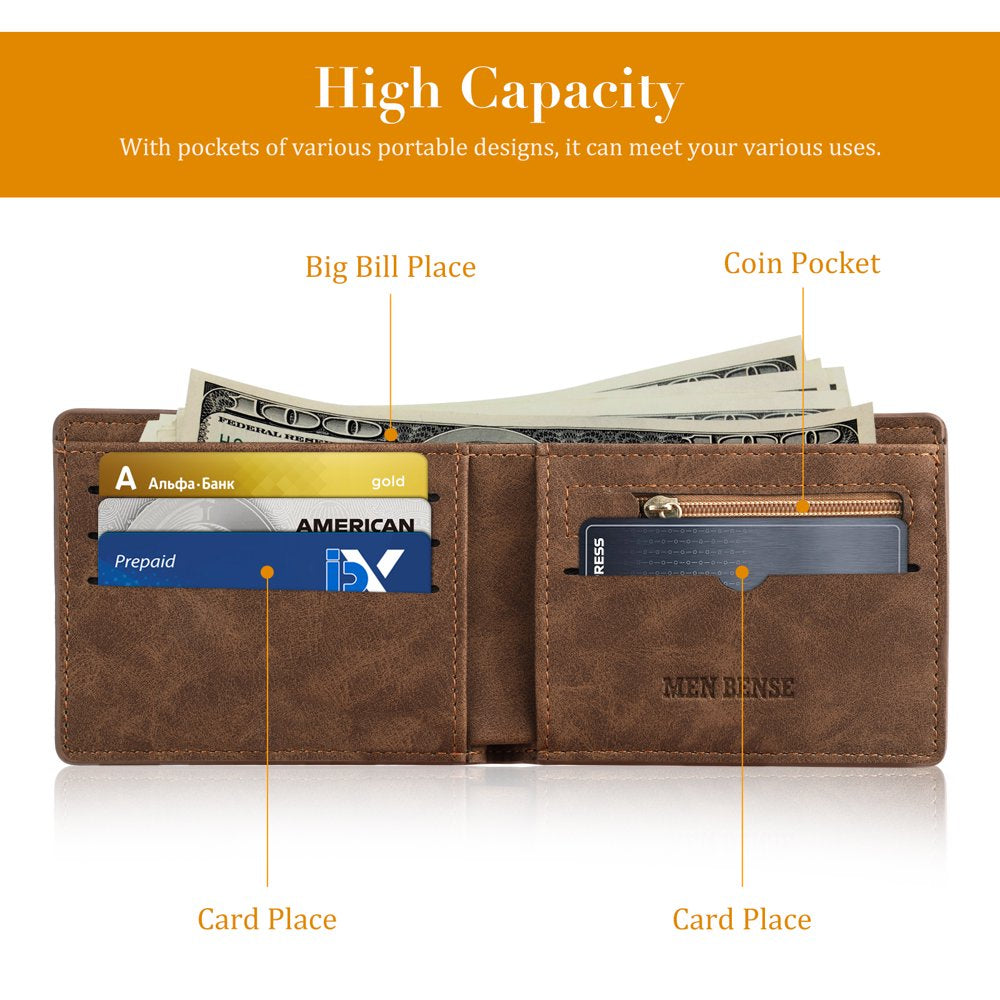 RFID Blocking Card Case with 6 Slots Leather Wallet for Men