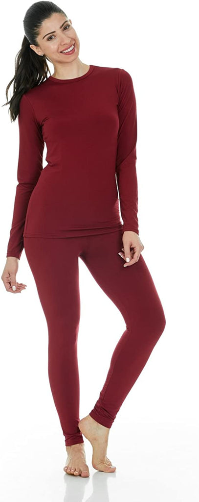 Long Johns Thermal Underwear for Women Fleece Lined Base Layer Pajama Set Cold Weather