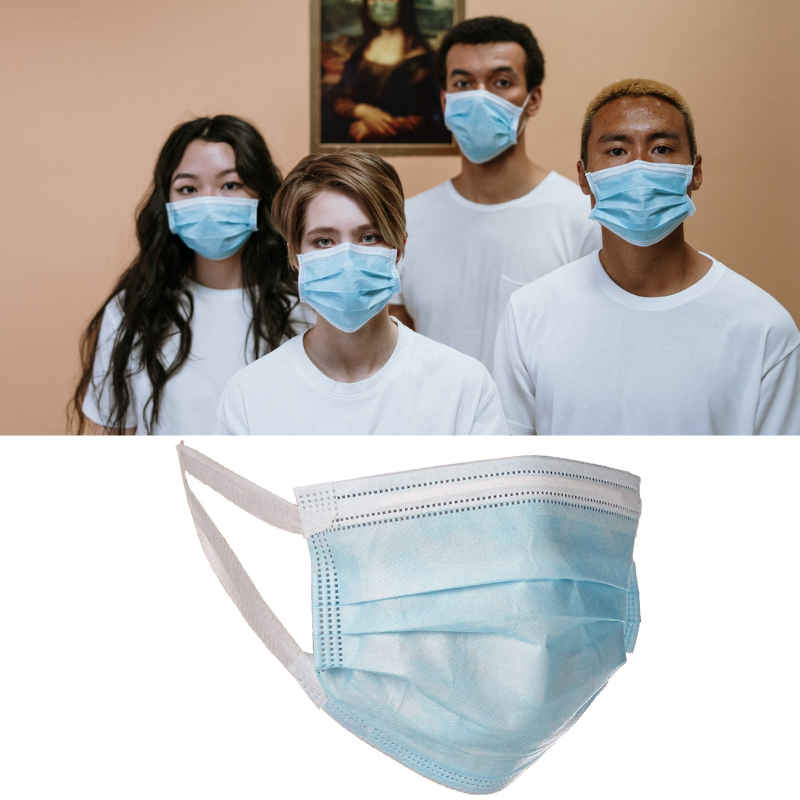 50 Pack Single Use Latex Free Pullout Comfort Earloop Disposable Face Mask