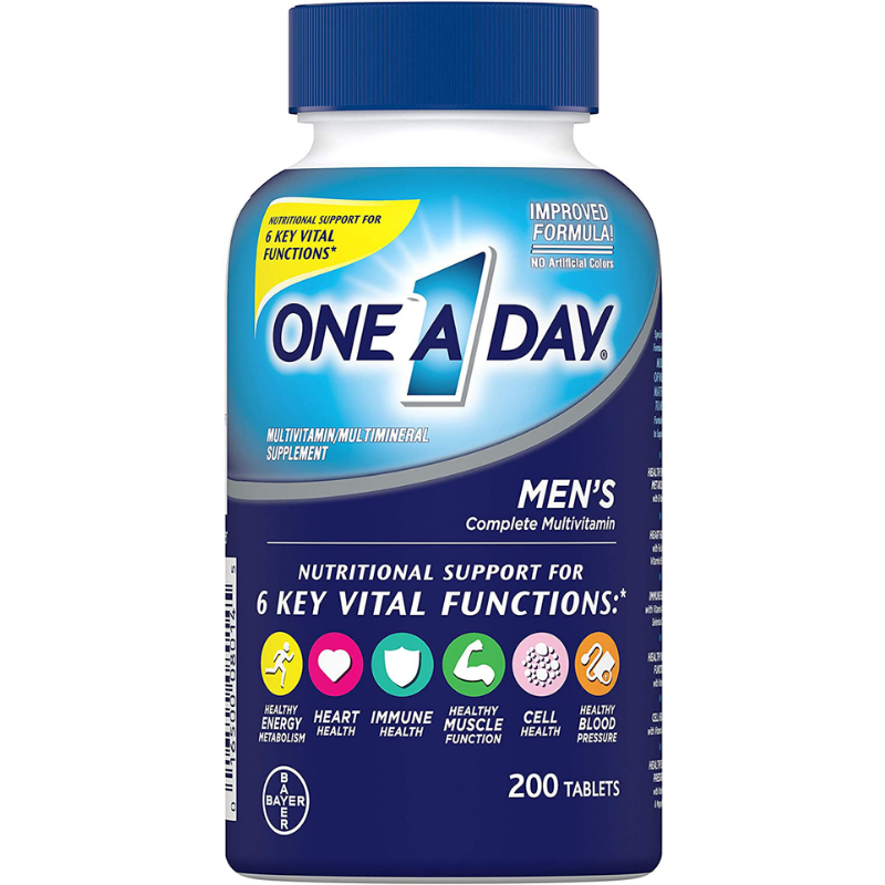 200 Count Men's One A Day Multivitamin Supplement for Immune Health Support