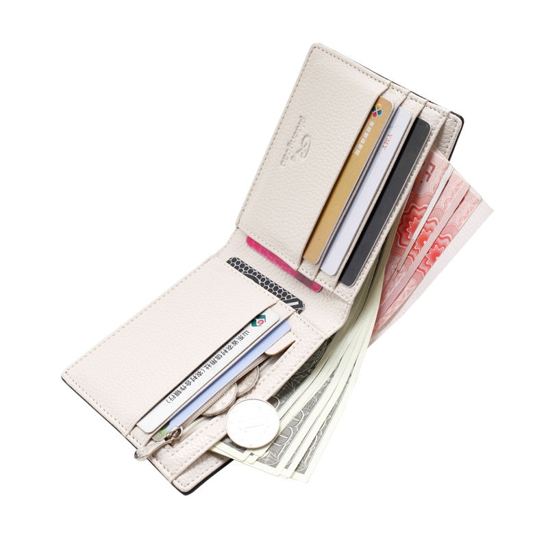 Inside of Men's Leather Open Multi Card Position Wallet