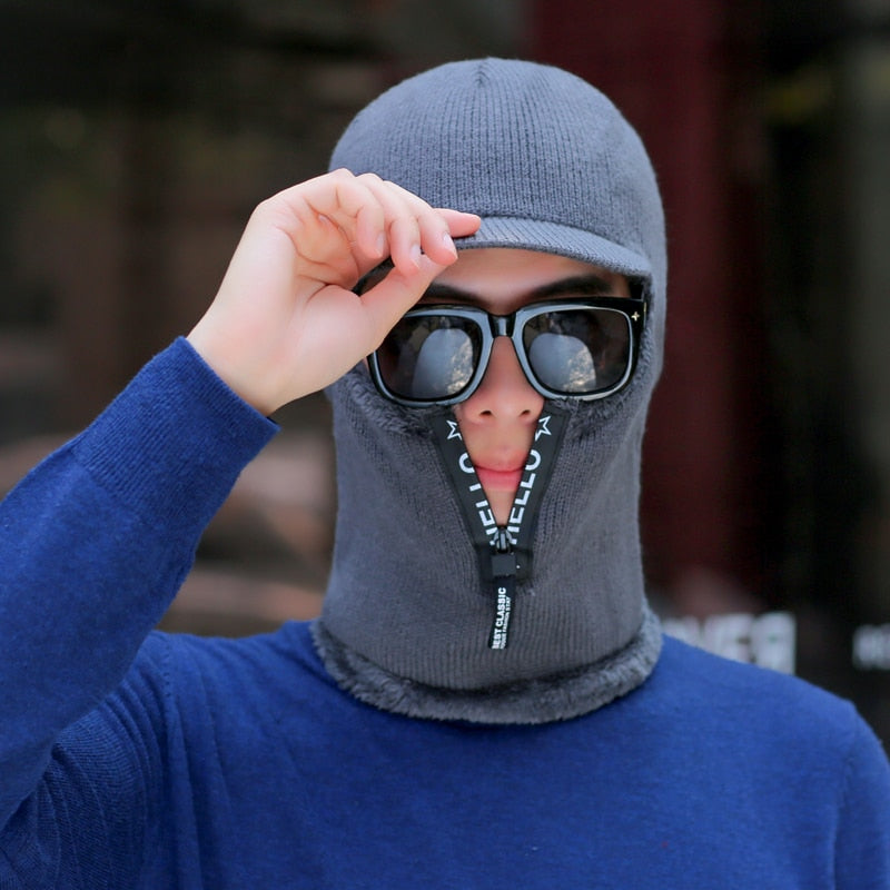 Men's Winter Knitted Balaclava Cap Ninja Mask Hat