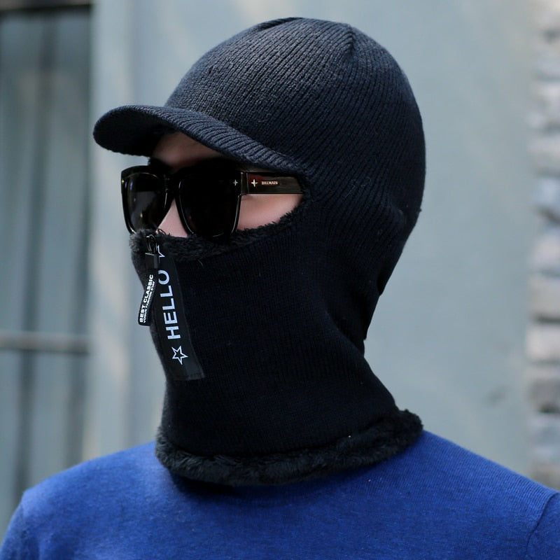 Men's Winter Knitted Balaclava Cap Ninja Mask Hat