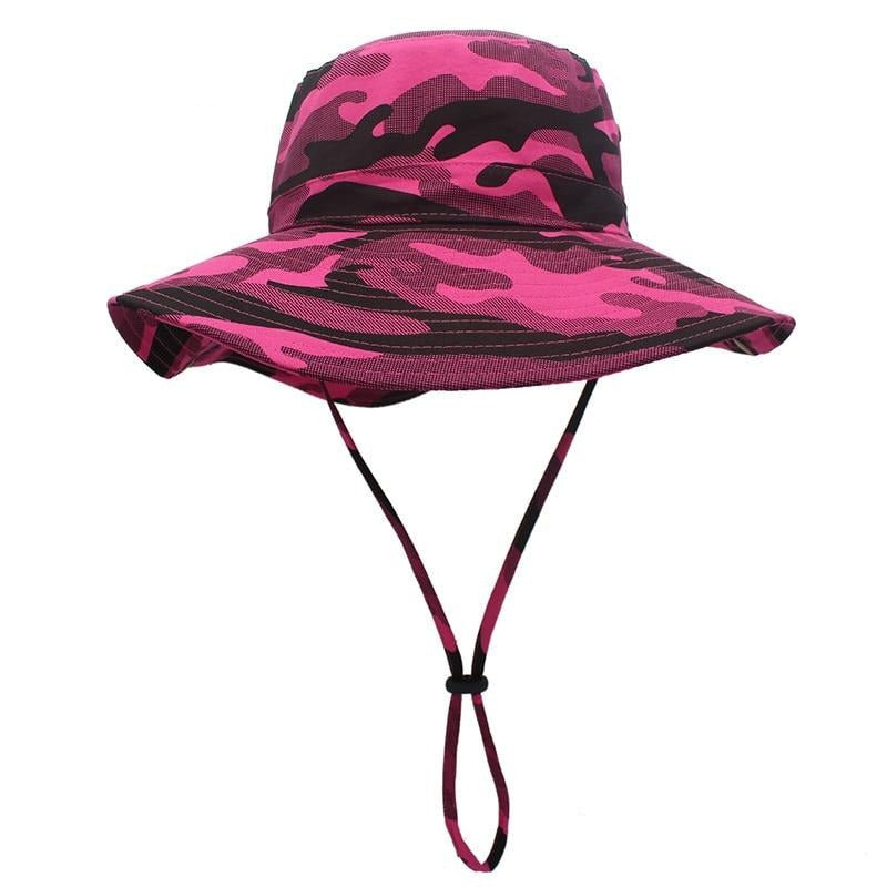 Unisex Cotton Wide Brim Camouflage Bucket Hat