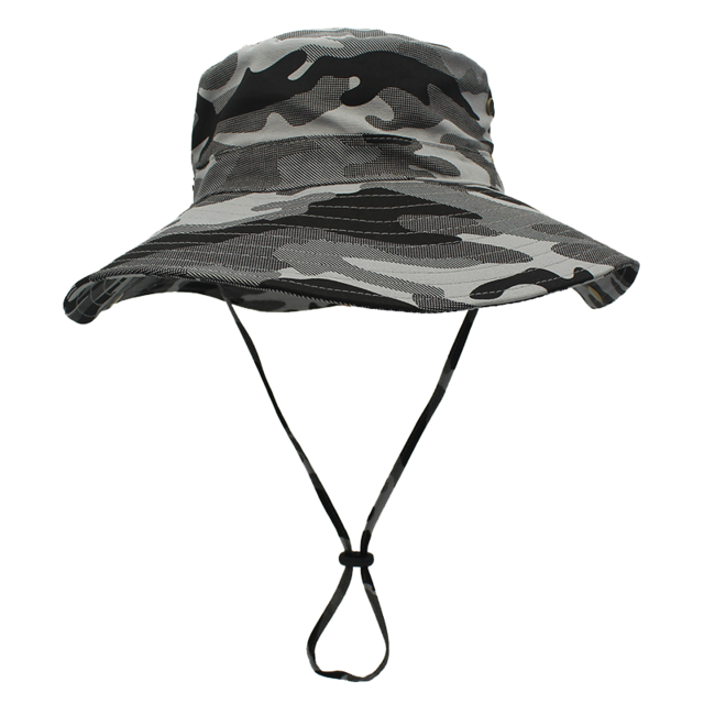 Unisex Cotton Wide Brim Camouflage Bucket Hat