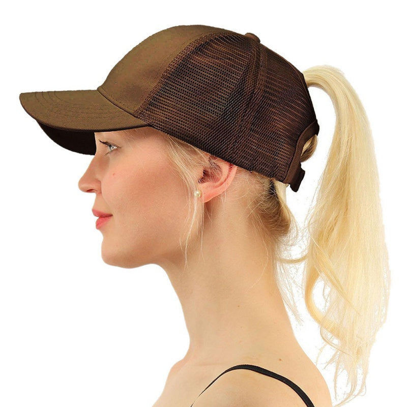 Women's Cotton Adjustable Ponytail Hat