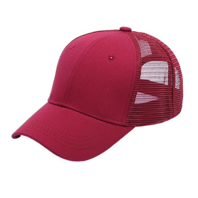 Pony Tail Hat - Deep Red