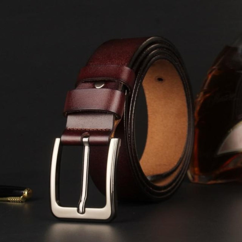Men's Genuine Leather Pin Buckle Belt