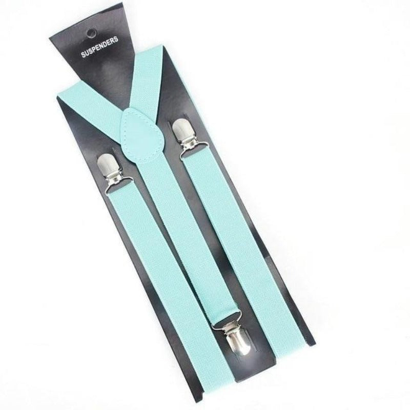 Men's 3 Clip Elastic Leather Suspenders