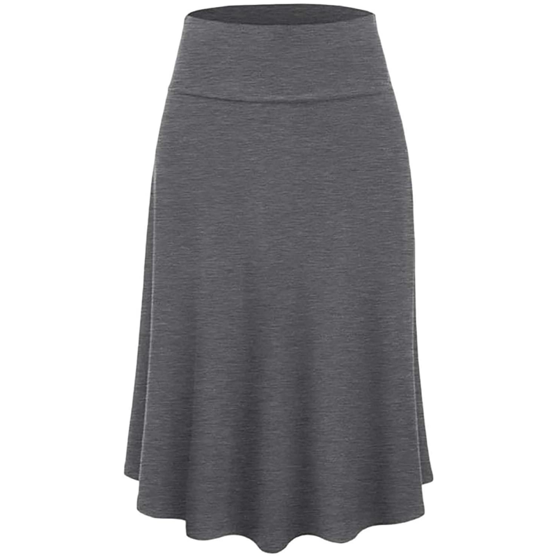 Women's Fold Over A-Line Midi Knee Length Flare Skirt