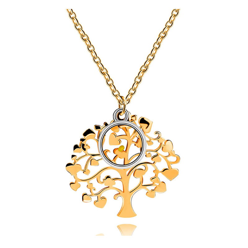 Women's Stainless Steel Family Tree Of Life Charm Necklace
