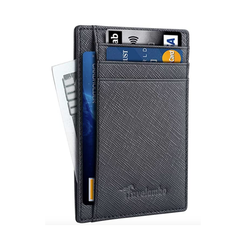 Men's Front Pocket Minimalist RFID Blocking Leather Slim Wallet