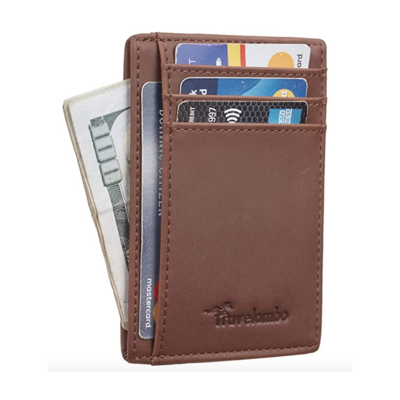 Men's Front Pocket Minimalist RFID Blocking Leather Slim Wallet