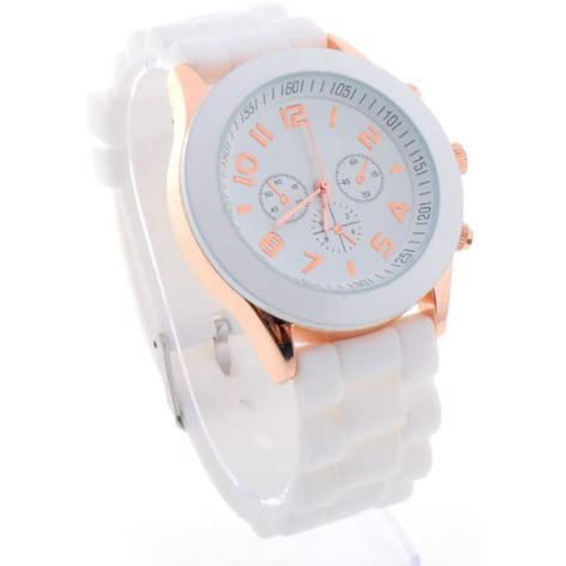 Women's Silicone Gel Ceramic Style Jelly Band Classic Watch